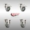 Service Caster 3 Inch 316SS Gray Polyurethane Swivel Top Plate Caster Lock Brake 2 Rigid, 2PK SCC-SS316TTL20S314-PPUB-2-R-2 - alternate 4